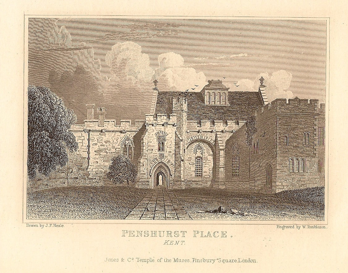 Penshurst Place Kent antique print