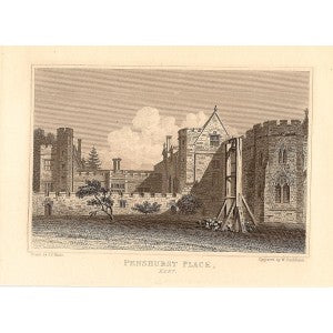 Penshurst Place Kent antique print 1847