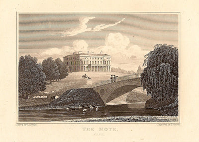Mote Park Maidstone Kent antique print