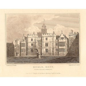 Knole House Kent antique print 1847