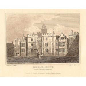 Knole House Kent antique print