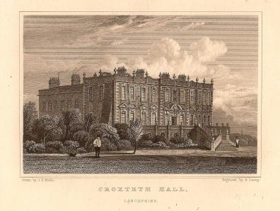 Croxteth Hall Lancashire antique print