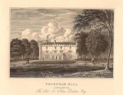 Thurnham Hall Lancashire antique print