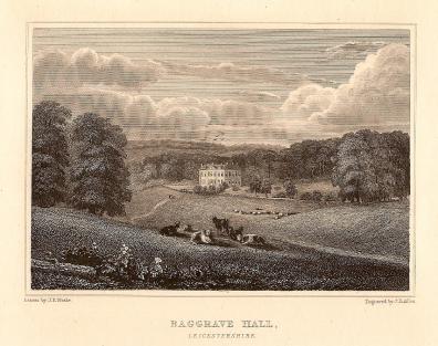 Baggrave Hall Leicestershire original antique print published 1847