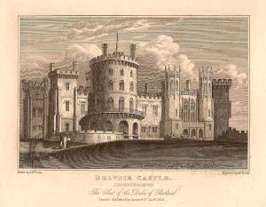 Belvoir Castle Leicestershire antique print published 1847