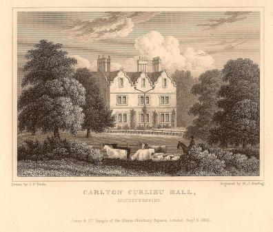 Carlton Curlieu Hall Leicestershire antique print published 1847
