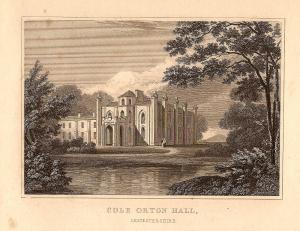 Coleorton Hall Leicestershire antique print