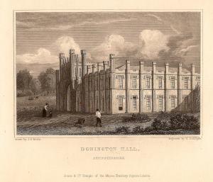 Donington Hall Leicestershire antique print