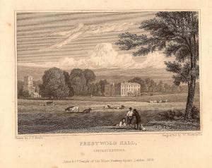 Prestwold Hall Leicestershire antique print 1847