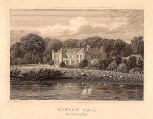 Wistow Hall Leicestershire antique print