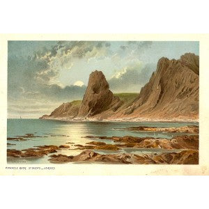 Jersey Pinnacle Rock St Ouens antique print