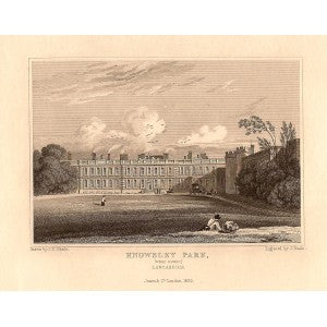 Knowsley Park Lancashire antique print 1847
