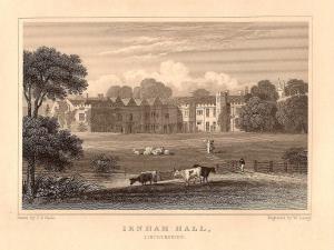 Irnham Hall Lincolnshire antique print