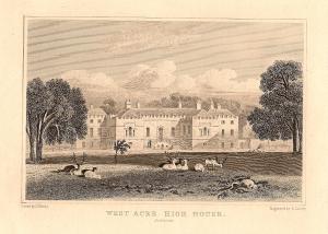 West Acre High House Norfolk antique print 1847