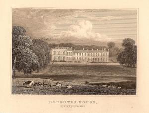 Boughton House Northamptonshire antique print 1847