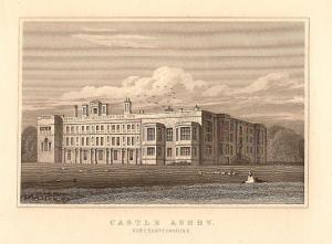 Castle Ashby House Northamptonshire antique print 1847
