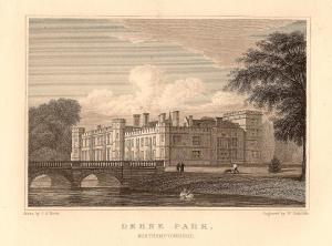 Deene Park Northamptonshire antique print