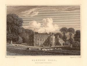 Glendon Hall Northamptonshire antique print 1847