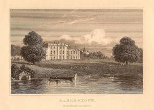 Harlestone Hall Northamptonshire antique print