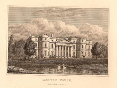 Horton Hall Northamptonshire antique print 1847