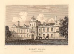 Kirby Hall Northamptonshire antique print
