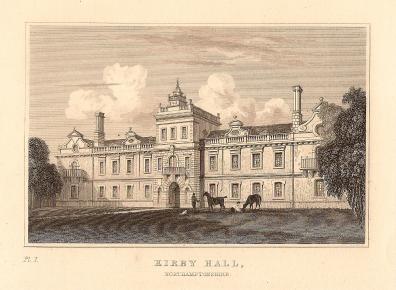 Kirby Hall Northamptonshire antique print