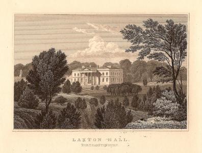 Laxton Hall Northamptonshire antique print