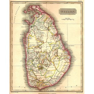 Ceylon antique map 1829