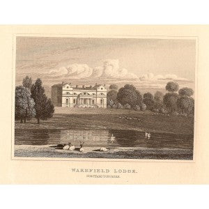 Wakefield Lodge Northamptonshire antique print 1847