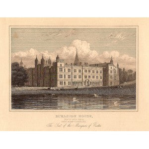 Burleigh House Northamptonshire antique print 1847