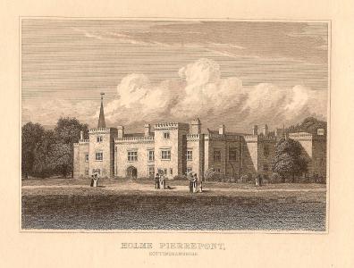 Holme Pierrepont Hall Nottinghamshire antique print