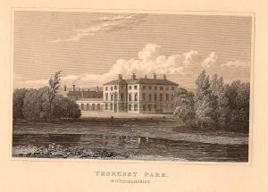 Thoresby Hall Nottinghamshire antique print 1847
