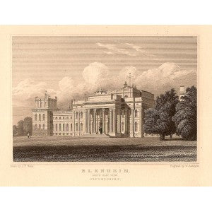 Blenheim Palace Oxfordshire antique print 1847