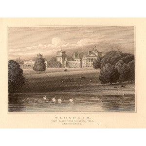 Blenheim Palace Oxfordshire antique print 1847