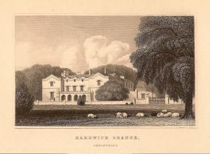 Hardwick Grange Shropshire antique print 1847