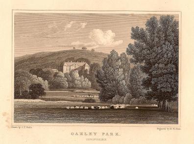 Oakley Park Shropshire antique print 1847