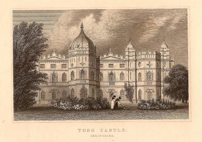 Tong Castle Shropshire antique print 1847