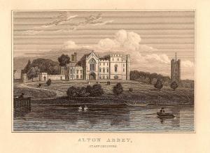 Alton Abbey Staffordshire antique print 1847