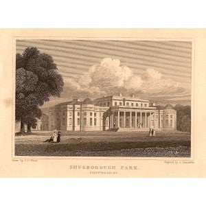 Shugborough Hall Staffordshire antique print 1847
