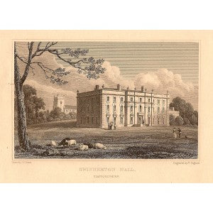 Swinnerton Hall Staffordshire antique print 1847