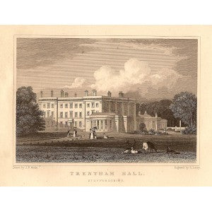 Trentham Hall Staffordshire antique print