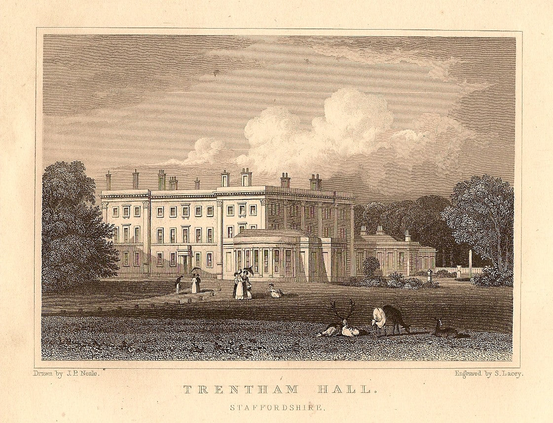 Trentham Hall Staffordshire antique print