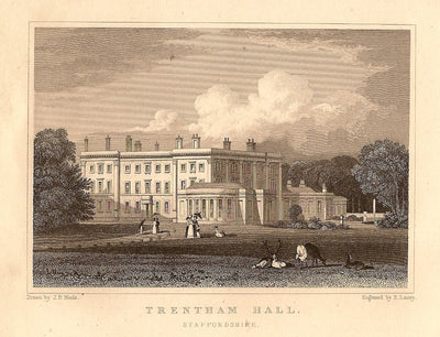 Trentham Hall Staffordshire antique print