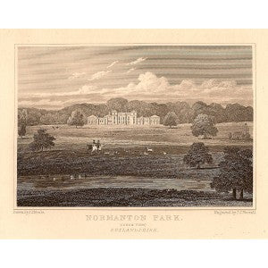 Normanton Hall Rutlandshire antique print 1847