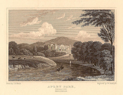 Apley Hall Shropshire antique print