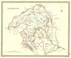 Aylesbury Buckinghamshire original antique map published 1835
