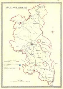 Buckinghamshire parliamentary boundaries antique map 1835