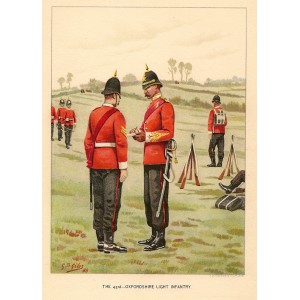 Oxfordshire Light Infantry antique print 1890