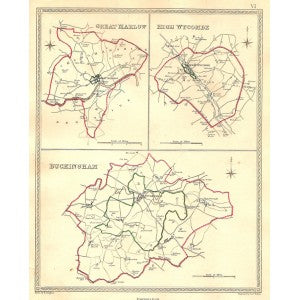 Great Marlow High Wycombe Buckingham antique maps 1835