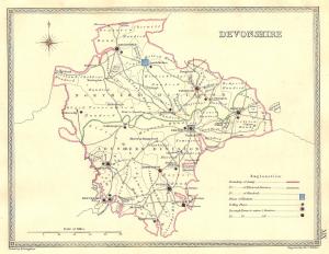 Devonshire parliamentary boundaries antique map published 1835